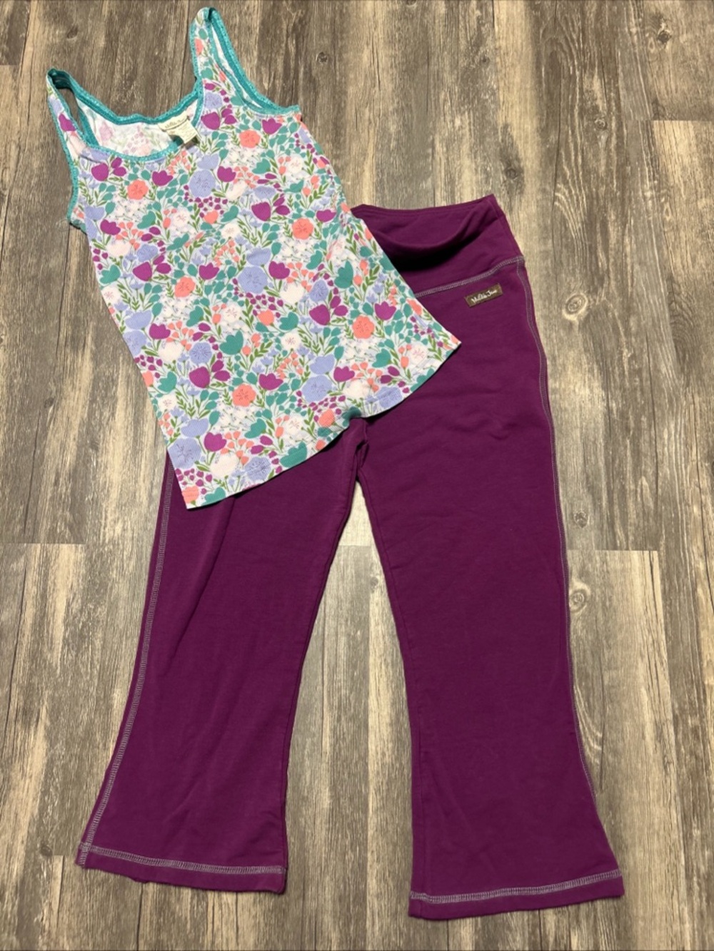 Matilda Jane Purple Floral Tank and Plum Pants Set